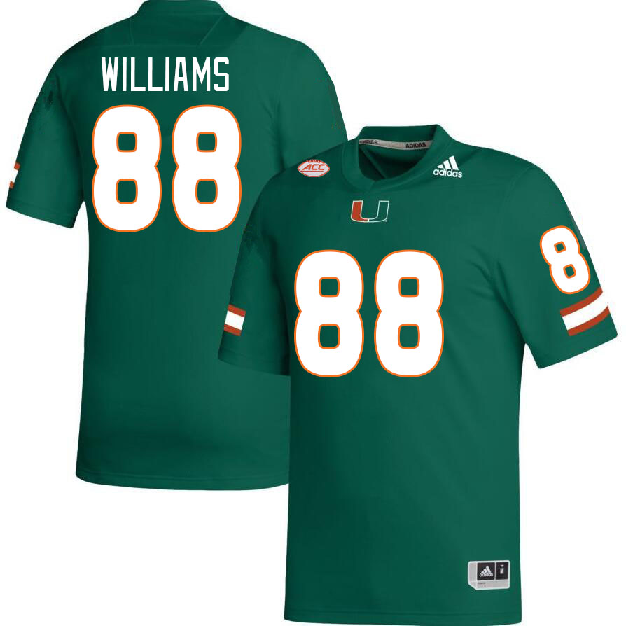 Men #88 Riley Williams Miami Hurricanes College Football Jerseys Stitched-Green